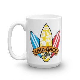 Laid-Back Life Three Surfboards Mug